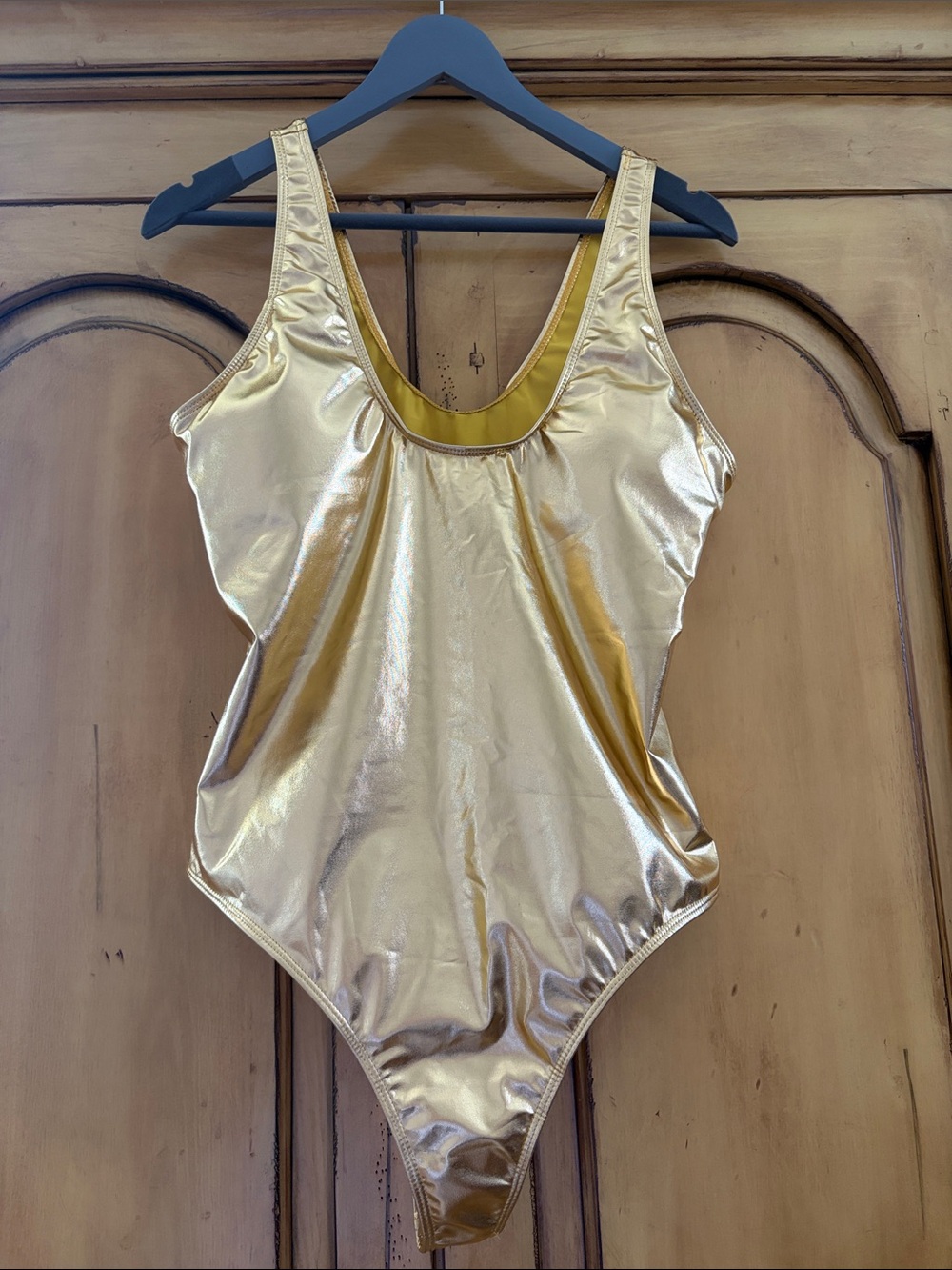 SHEIN Metallic Gold One-Piece Swimsuit